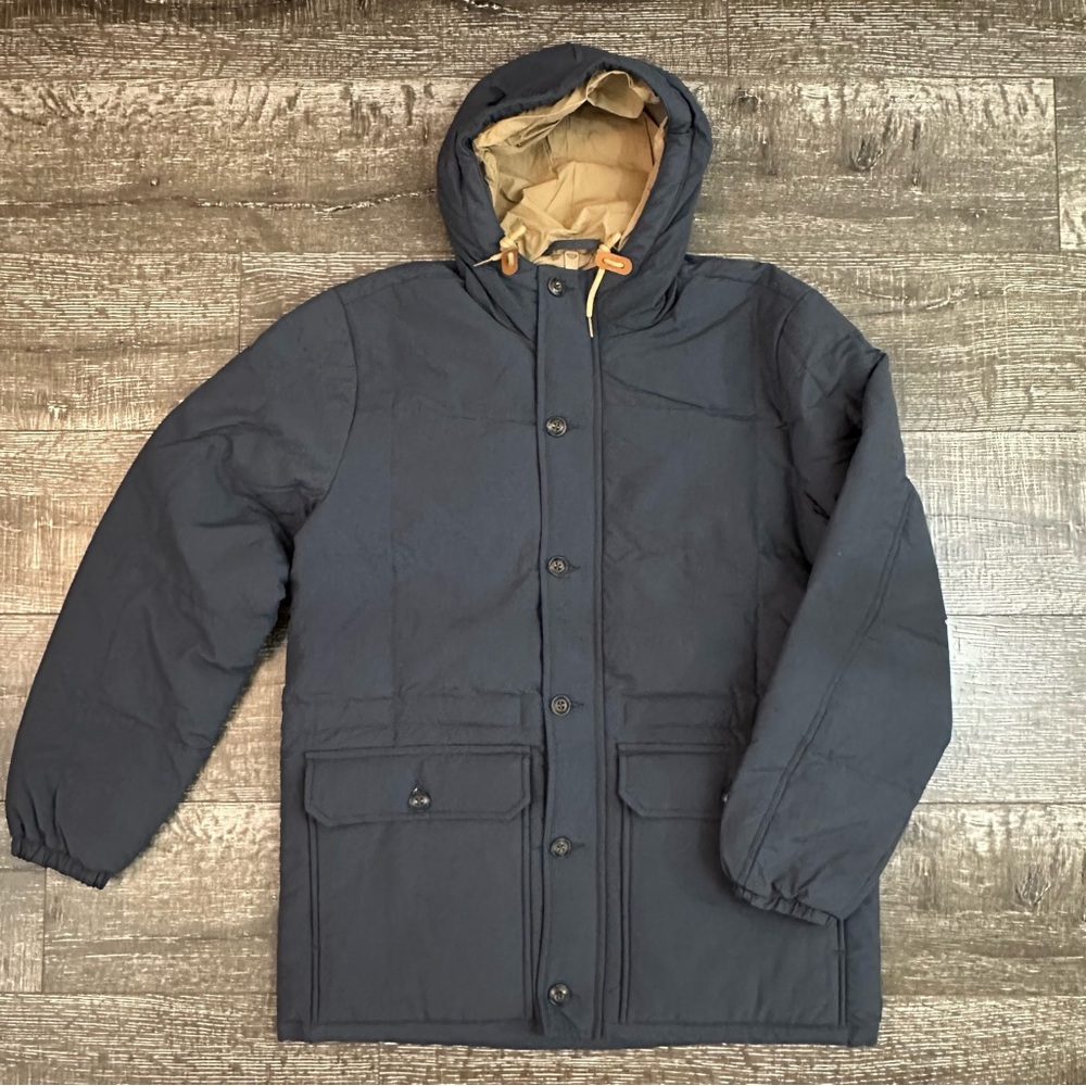 Men's Navy Hooded Winter Parka Jacket